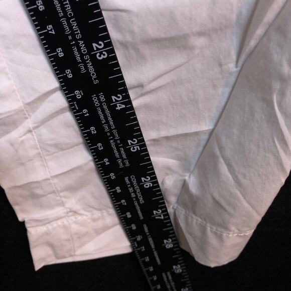 Talbots Womens Pants White High Rise Pull On Drawstring Ankle 100% Cotton 10 - Picture 8 of 11